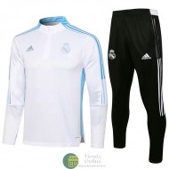 Real Madrid Sudadera De Entrenamiento Blanco II + Pantalon Negro II 2021/2022