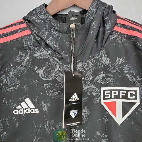 Sao Paulo FC Chaqueta Rompevientos Negro Pattern 2021/2022