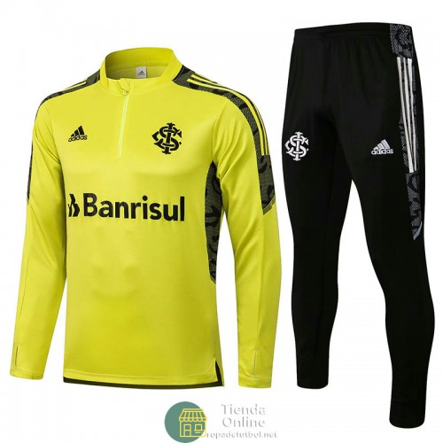 Sport Club Internacional Sudadera De Entrenamiento Amarillo + Pantalon Negro 2021/2022