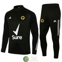 Wolves Sudadera De Entrenamiento Negro + Pantalon Negro 2021/2022